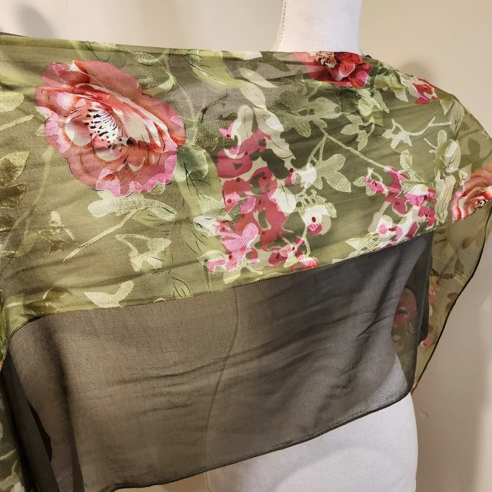 Floral Large Silk Scarf